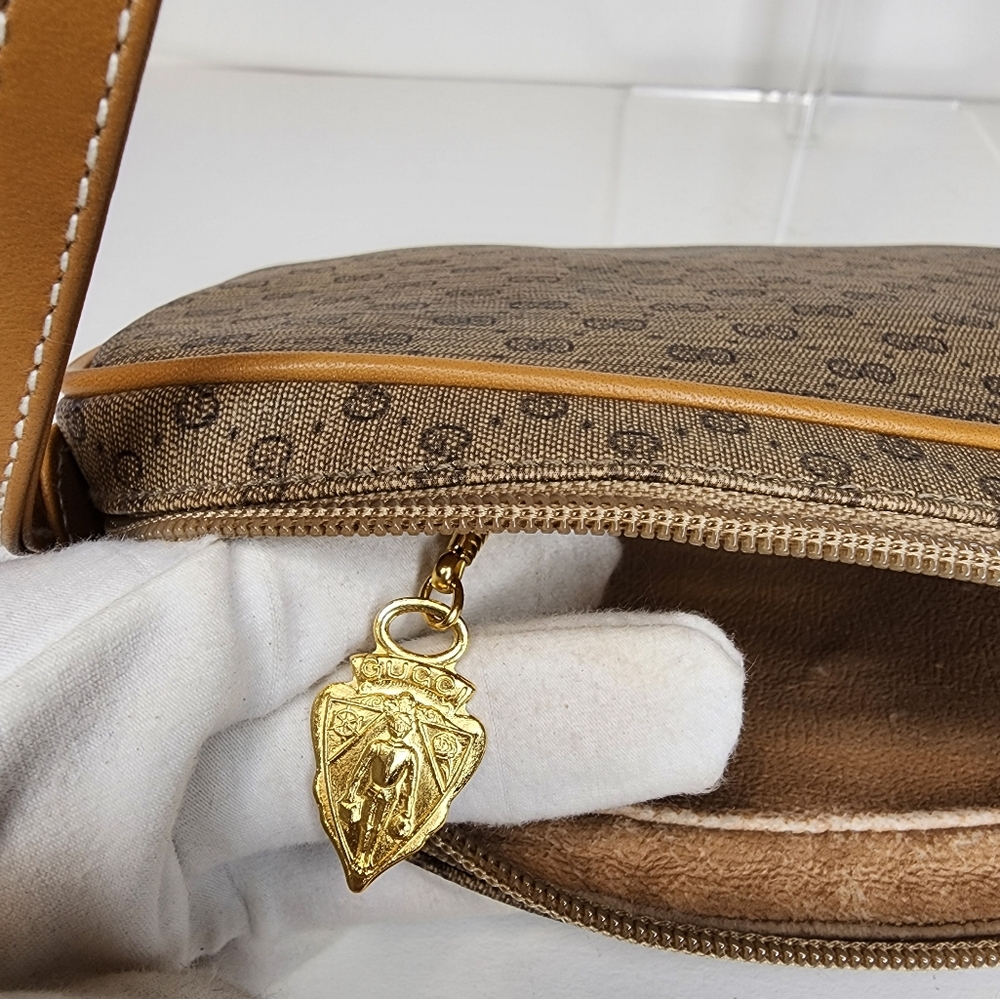 Vintage Gucci Canvas Shoulder Bag PVC Leather - Picture 15 of 17